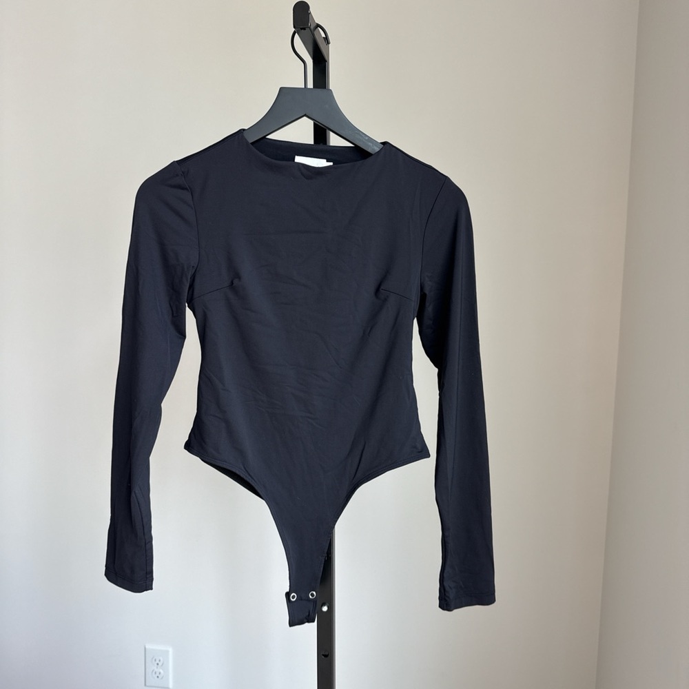 Meshki long sleeve open back bodysuit